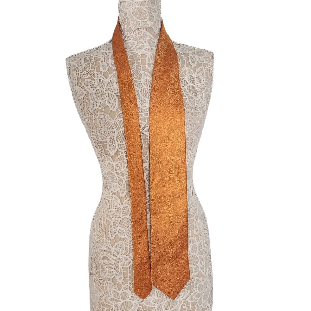 Ted Baker Vibrant Orange 100% silk paisley tie